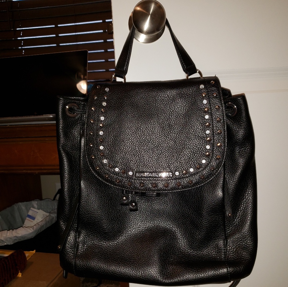 Michael Kors Black Studded Backpack